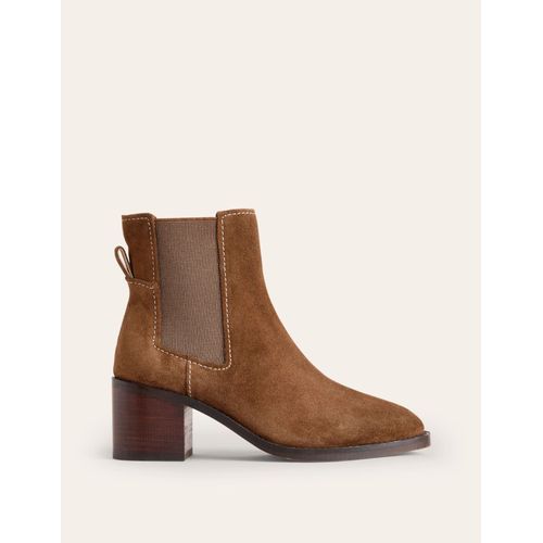Bottines Chelsea Talons Carrés Fauve
