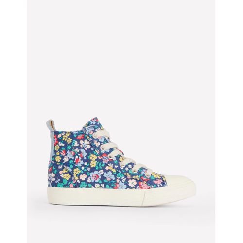 Baskets Montantes En Toile Bleu Saphir Floral