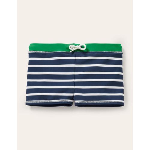 Short De Bain-Bleu Marine/Blanc