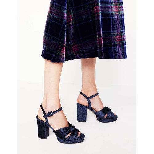 Chaussures Compensées Avec Devant Torsadé-Bleu Marine - 42