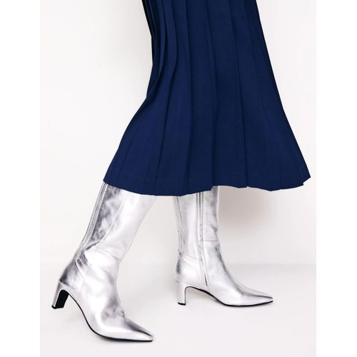 Bottes Talons Hauteur Genou Avec Empiècement Arrièresmétallisé