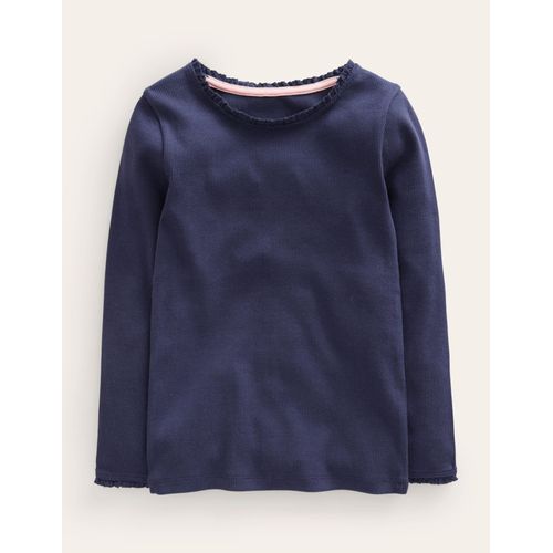 T-Shirt Côtelé À Manches Longues-Aristocratic Blue/ Ivory Stripe