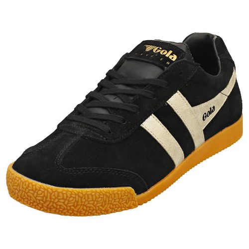 Gola Harrier Mirror Pour Femmes - Baskets Classiques En Suède Noir Or - 36