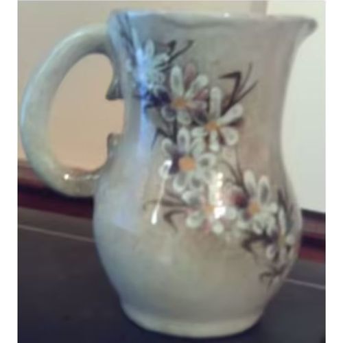 Très Beau Pichet / Vase - En Céramique - Décor Main - Signé