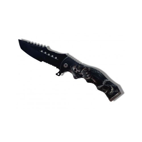 Couteau "La Faucheuse" Metal Noir Dessin Decapsuleur