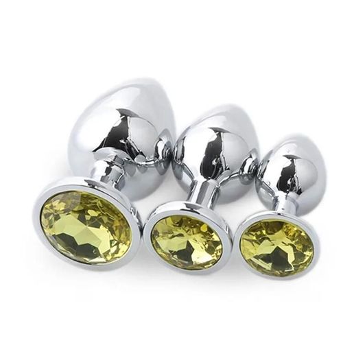 Jouets De Fesses En Métal Doré De Luxe, 3 Pièces, Entraîneur Anal, Bijou, Plug Anal, Bouchons Anaux Gay Pour Adultes, Femmes Et Hommes, Cadeaux Sexuels Pour Débutants Vers Pro Light Purple-L