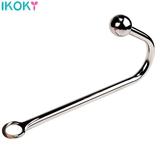 Ikoky Jouets Sexuels Pour Hommes Et Femmes Gay En Acier Inoxydable Crochet Anal Plug Anal Dilatateur Métal Godemichet Anal Avec Balle Massage De La Prostate