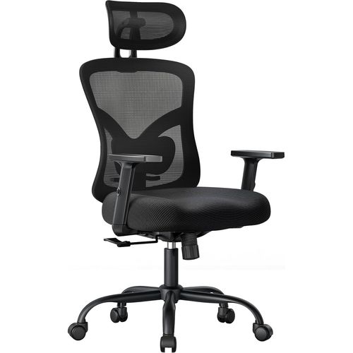 Chaise De Bureau Ergonomique Avec Support Lombaire,Appui-Tête 2d,Accoudoirs Réglables,Coussin Amélioré,Inclinaison À Bascule De 130°,Chaise D'ordinateur Pour Bureau À Domicile