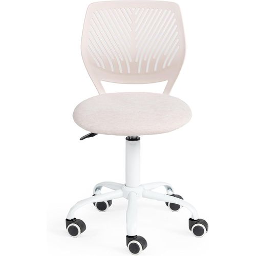 Chaise De Bureau Pivotante Réglable En Tissu Ergonomique Sans Accoudoirs (Beige Verita)