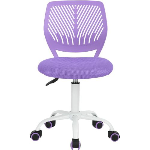Chaise De Bureau Pivotante Réglable En Tissu,Chaise De Bureau Ergonomique Sans Accoudoir (Violet)