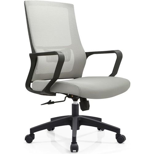 Chaise De Bureau Ergonomique Fauteuil De Bureau Pivotant,Hauteur Réglable,Dossier En Maille Respirante,Revêtement En Nylon Synthétique Gris