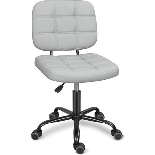 Chaise De Bureau,Chaise De Bureau Sans Accoudoirs Avec Roulettes Ergonomique,Moderne Avec Roulettes Pivotantes À 360°,Chaises De Travail Sur Ordinateur Réglables En Hauteur Gris