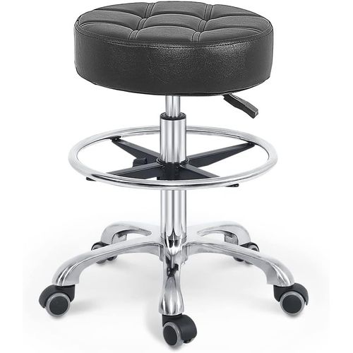 Tabouret Pivotant À Hauteur Réglable ,Tabouret À Roulettes Avec Roues Chaise Ronde Robuste Pour Bureau À Domicile Salon Spa