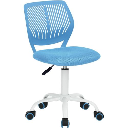 Siège D'ordinateur Au Design Moderne Et Réglable-Pivotant-Sans Bras-Pour Enfants-Salle D'étude-Bureau À Domicile-Bleu