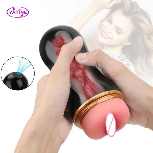 Masturbateur Vaginal Pour Hommes, 16cm, 18 Jouets Sexy, Pompe À Pénis, Succion Du Gland, Produits Sexuels, Vagin Pour Adultes, Vraie Chatte, Produits Érotiques Black Cn