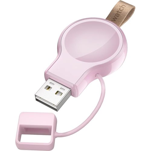 Chargeur Pour Apple Watch, Chargeur Sans Fil Usb Pour Iwatch, Station De Charge Rapide Pour Apple Montre, Chargeur Magnétique Portable Pour Apple Watch 8/7/6/5/4/3/2/1/Se/Ultra (Rose)