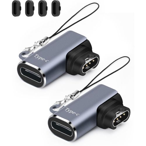 Adaptateur De Charge De Montre, Usb C Femelle Vers Mâle, Port De Charge Compatible Avec Garmin Fenix 7/7s/7x/6/6x/6s, Etc., Chargeur De Montre À Angle Droit De Type C (Droite)