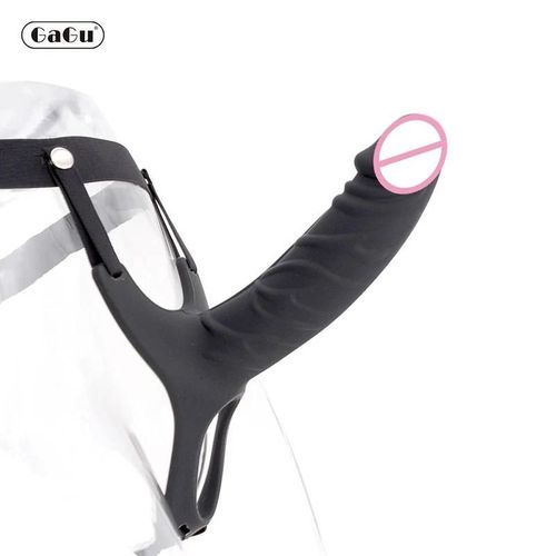 Gagu Sex Toys Gode Creux Avec Harnais Strapon Pénis Plug Anal Pour Couple Ceinture De Chasteté Sangle Sur Gode Pour Homme Femme Lesbienne Black L