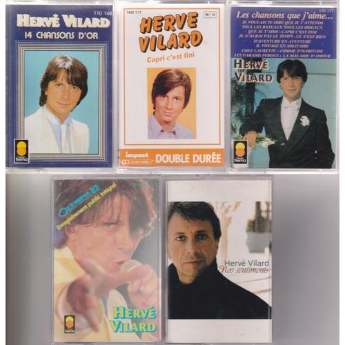 Hervé Vilard Lot De 5 Cassettes K7 Audio