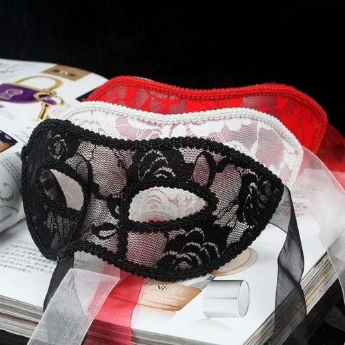 Hirigin ¿ Masque Pour Les Yeux En Dentelle Pour Femmes, Masques De Fête Pour Mascarade D'halloween, Costumes Vénitiens, Rouge, Noir, Blanc, Accessoires Exotiques Rouge