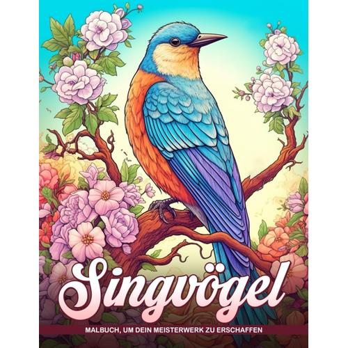 Singvögel Malbuch: Vögel Ausmalbuch, Kreative Entspannung Für Erwachsene, Senioren Und Naturliebhaber Zum Ausmalen