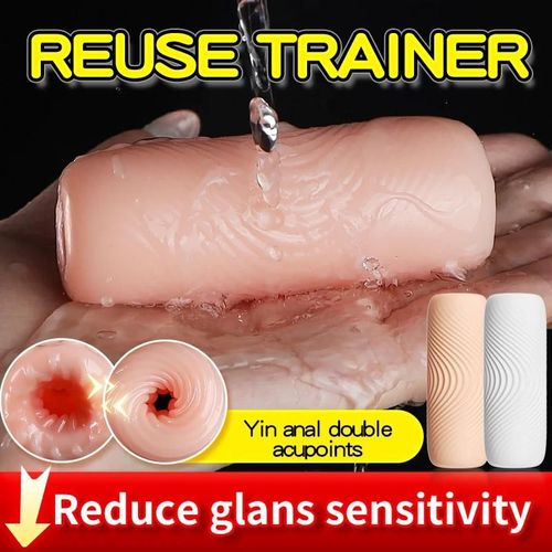 Exerciseur Masturbateur Tête Vibrateur Pénis Exercice Durable Rechargeable Mâle Retard Formation Gland Qualité Sexe Amour Jouets Ajustement Mâle Three-Piece Suit