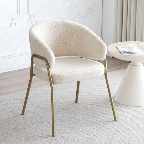Bmtterqgwo - 4 Chaises Salle A Manger Pieds Or, Moderne, Ergonomique, Luxe, Beige, Pour Salon/Chambre