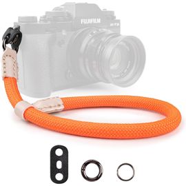 Dragonne Appareil Photo,Dragonne de Poignet pour Appareil Photo Sangle Poignet Appareil Photo pour Sony A6000 A6400 A6700 A7IV Canon eos Nikon Fujifilm - Orange