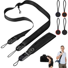 Lot de 6 dragonnes pour appareil photo - Sangle pour appareil photo et accessoires - Fermeture rapide - Pour appareils photo reflex et appareils photo numériques,Noir ,31-37cm 48-150cm