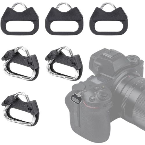 Sangles pour appareils photo,caméscopes et jumelles,Pince de connexion 6 pièces avec connecteur,crochet à anneau fendu triangulaire avec couvercle de protection en plastique
