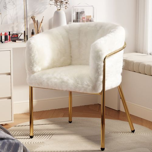 Bmtterqgwo - Chaise Loisir 6 Pieces, Metal, Imitation Duvet, Beige, Salon Chambre A Coucher, Luxe Leger [Sku:Wf317938aab-6]
