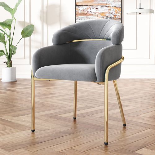 Bmtterqgwo - Esszimmerstuhl Set De 6 Chaises Luxe Metal Pieds Velours Beige Pour Salon Chambre