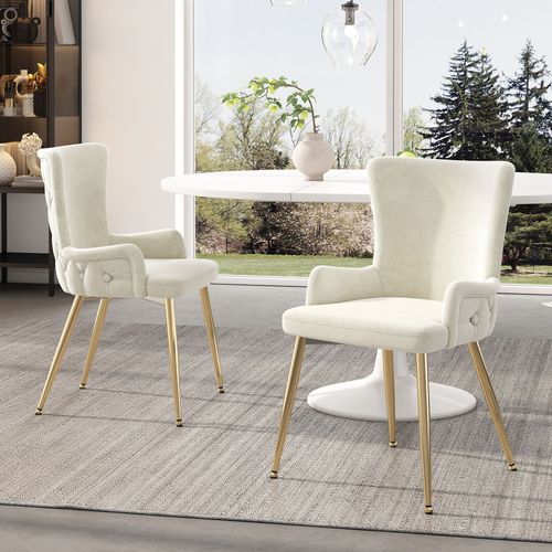 Bmtterqgwo - Lot De 6 Chaises Velours Salon Salle A Manger Luxe Avec Pieds Metalliques Argent, Gris [Sku:N634p184684g-6]