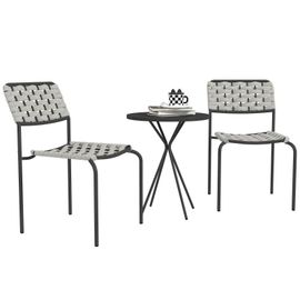 BMTTERQGWO - Outsunny Set mobilier jardin polyrotin 3 pieces 2
