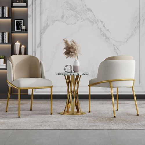 Bmtterqgwo - 6 Chaises Modernes Avec Pieds Inclines Et Reglables, Parfait Pour Salon, Bureau Ouvert, Salle A Manger (Beige+Kaki)