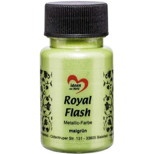 Royal Flash - peinture métallique acrylique - brillance métallique, avec de fines particules de paillettes - séchage rapide - à base d'eau - 50 ml (mai vert)