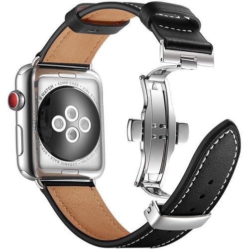 Compatible Avec Bracelet Cuir Apple Watch Se 40 Mm,Apple Watch 38mm Bracelet En Cuir Véritable Pour Montre Apple Watch Series 6 Series 5 Series 4 (40mm)/Series 3 Series 2 Series 1 (38mm)