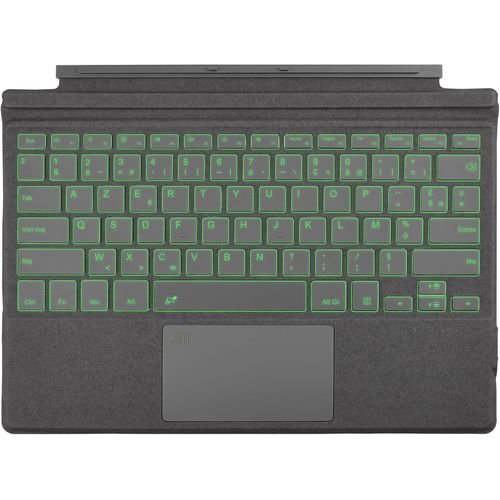 Surface Pro Clavier Français pour Microsoft Surface Pro 7 Plus/Pro 7/6/5/4/3, Clavier sans Fil Bluetooth, Type Cover avec Pavé Tactile et Batterie Rechargeable, 7 Couleurs Rétroéclairées, Gris