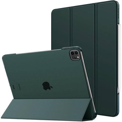 Coque Pour Ipad Air 13 Pouces (M3 2025/M2 2024) /Ipad Pro 12,9 (6e/5e Gén 2022/2021), Étui Intelligent Dos Translucide Givré En Pc Dur,Support Touch Id Et Apple Pencil Pro/2e/Usb-C, Vert Nuit