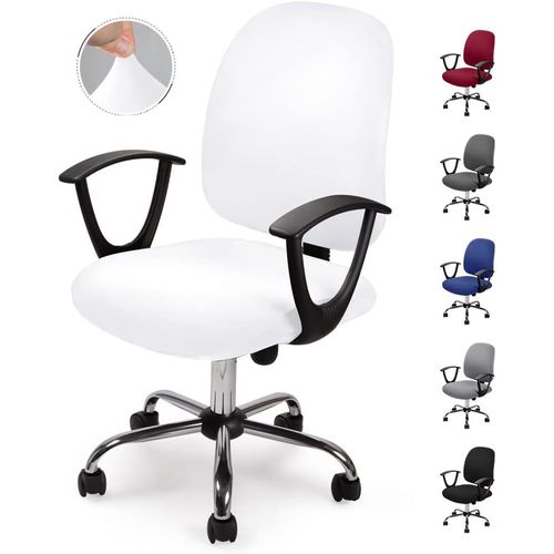Housse De Chaise De Bureau Housses De Chaise Amovible Universel Moderne Simplism Style Rotatif Housses De Chaise Pour Fauteuil De Bureau Rotatif Chaise Pivotante Accoudoirs Chaise-No Chaise(Blanc, 1)