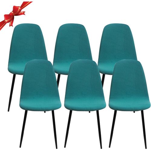 Housse De Chaise Scandinave Lot De 6, Housse De Chaise De Salle À Manger Scandinaves Extensible,Jacquard Couverture De Chaise Élastique Universel Pour Décoration De Maison,Vert