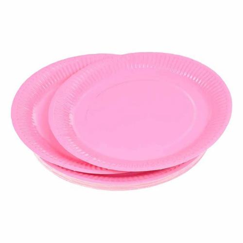 Paris Prix - Lot De 20 Assiettes En Carton "Vitamine" 18cm Rose