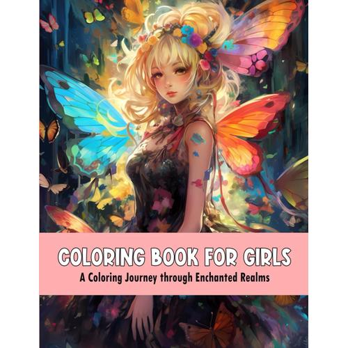 Coloring Book For Girls: A Coloring Journey Through Enchanted Realms