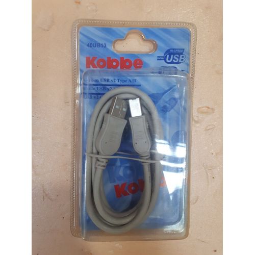 CORDON USB V2 type A / B - taille 1 m 80 - de marque KOBBE - NEUF SOUS BLISTER D ORIGINE
