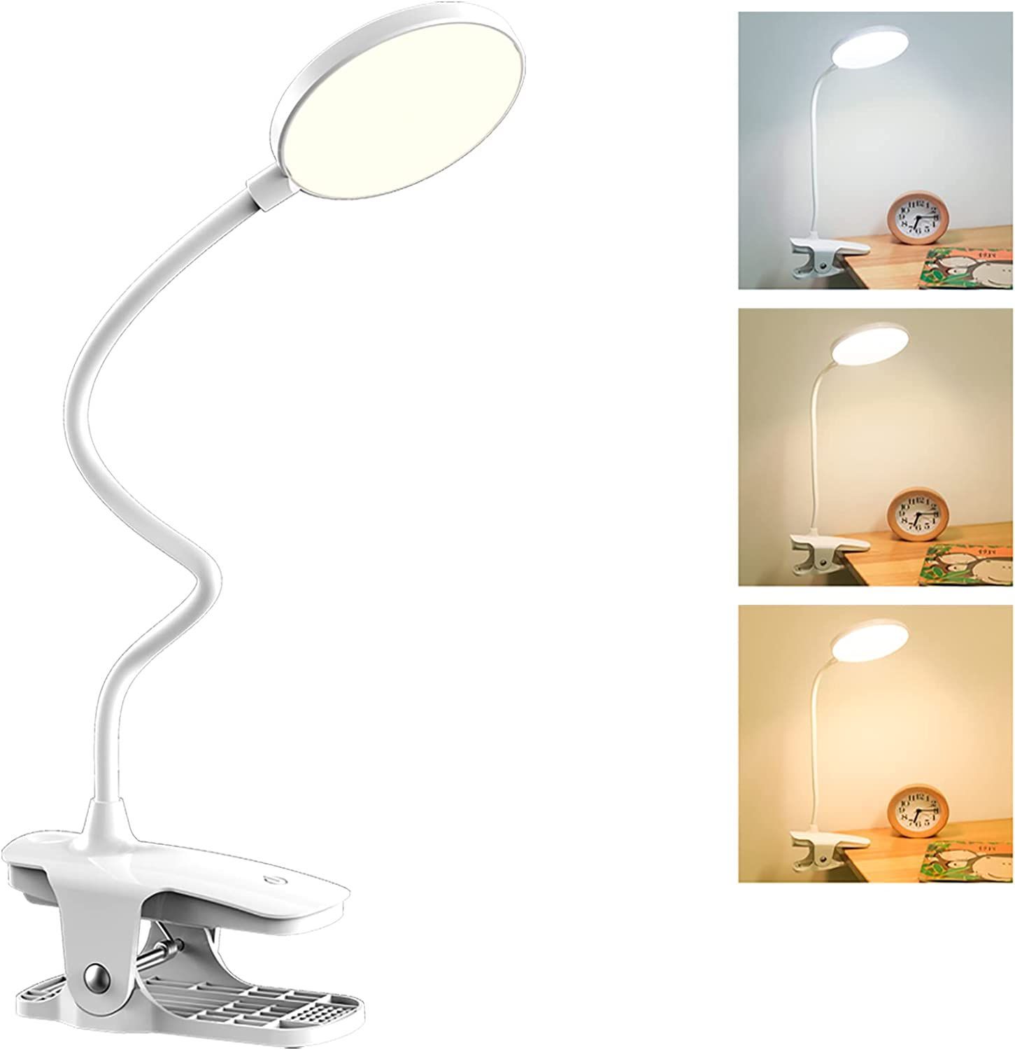 Lampe de Bureau LED sans Fil Rechargeable, 3 Couleur et 3