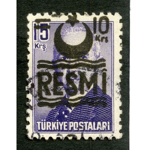 Timbre Oblitéré Turkiye Postalari, 15 Krs, 10 Krs