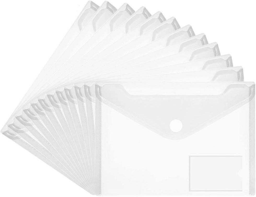 36pcs Pochettes Porte Document A5, Pochette Plastique Transparente