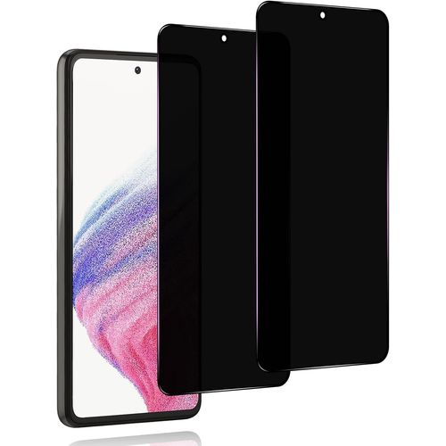 Verre Trempé Pour Samsung Galaxy A53 5g, [2 Pièces] Anti Espion Film De Protection Écran, [Anti-Peeping Anti-Spy] Ultra Résistant Anti Rayures Indice Dureté 9h Glass