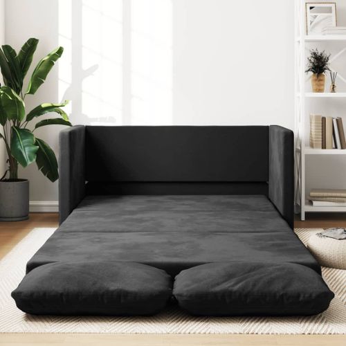 Vidaxl Canapé-Lit 2 En 1 Noir 122x204x55 Cm Velours