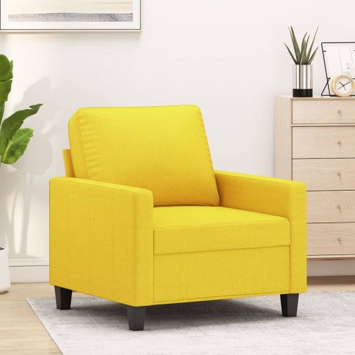 Vidaxl Fauteuil Jaune Clair 60 Cm Tissu